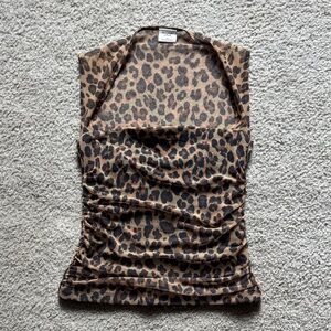 Abercrombie & Fitch Brown Leopard Print Top